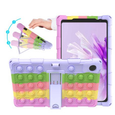 Чехол Samsung Galaxy Tab A11 8.7 2025 X130 X135 Silicone pop it rainbow yellow