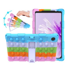 Чехол Samsung Galaxy Tab A11 8.7 2025 X130 X135 Silicone pop it rainbow orange