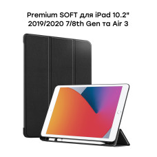Чехол AIRON Premium SOFT для iPad 10.2'' 2019/2020 7/8th Gen и Air 3 с защитной пленкой и салфеткой Black